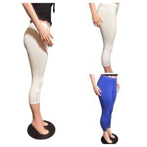 Bundle 3 mid rise stretch capri leggings M